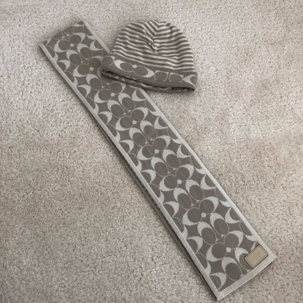 Coach Fabric Scarf & Beanie